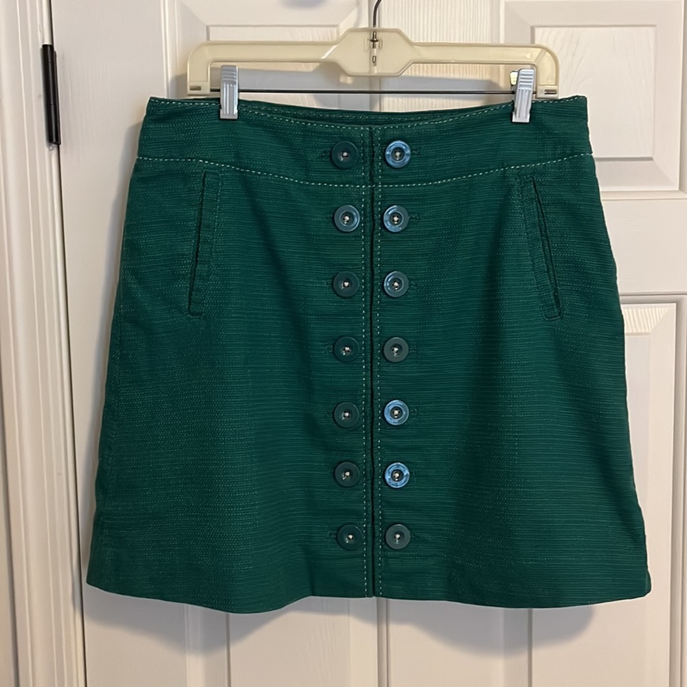 Anthropologie Taikonku Green Skirt with Button Detail 12